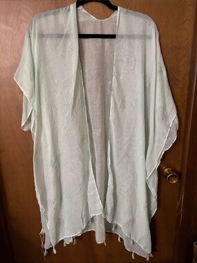Light Mint Sheer Swim Coverup Kimono
